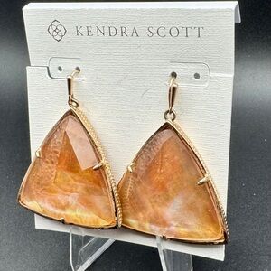 Kendra Scott Maury Statement Earrings • Retired HTF • Iridescent MOP Rose Gold